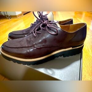 Franco Sarto Charles Merlot Lace Up Loafers 9 M